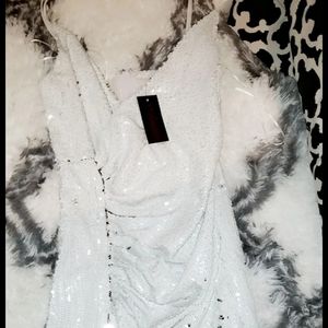 White sequin dress